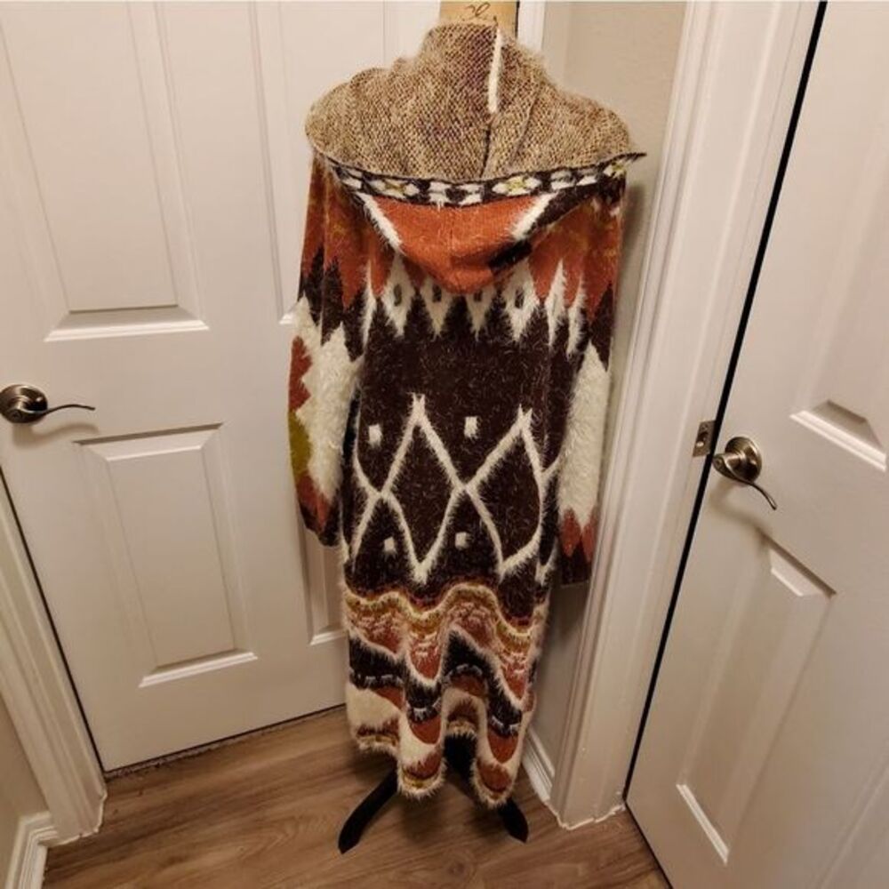 MaxSport super soft hooded Aztec boho coatigan cardigan sweater size‎ large - Picture 4 of 16
